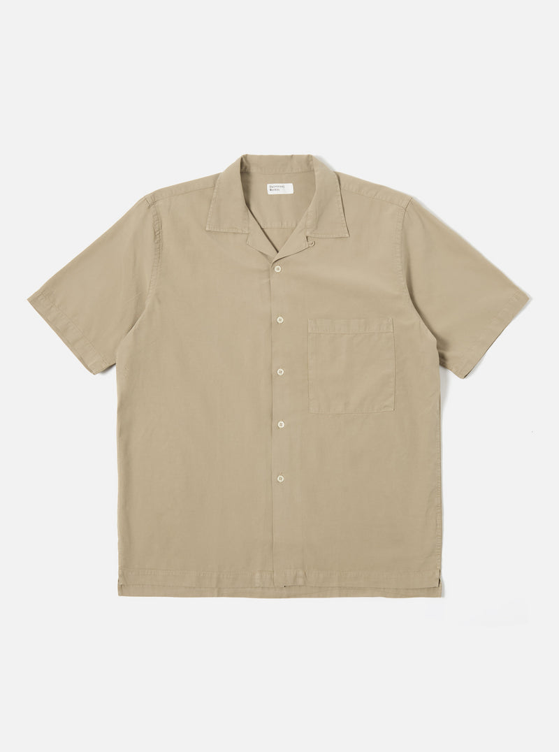 Universal Works Camp Shirt II in Summer Oak Gardenia Lycot