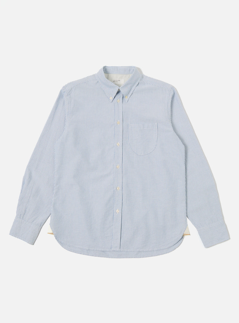 Universal Works Daybrook Shirt in Blue Oxford Stripe