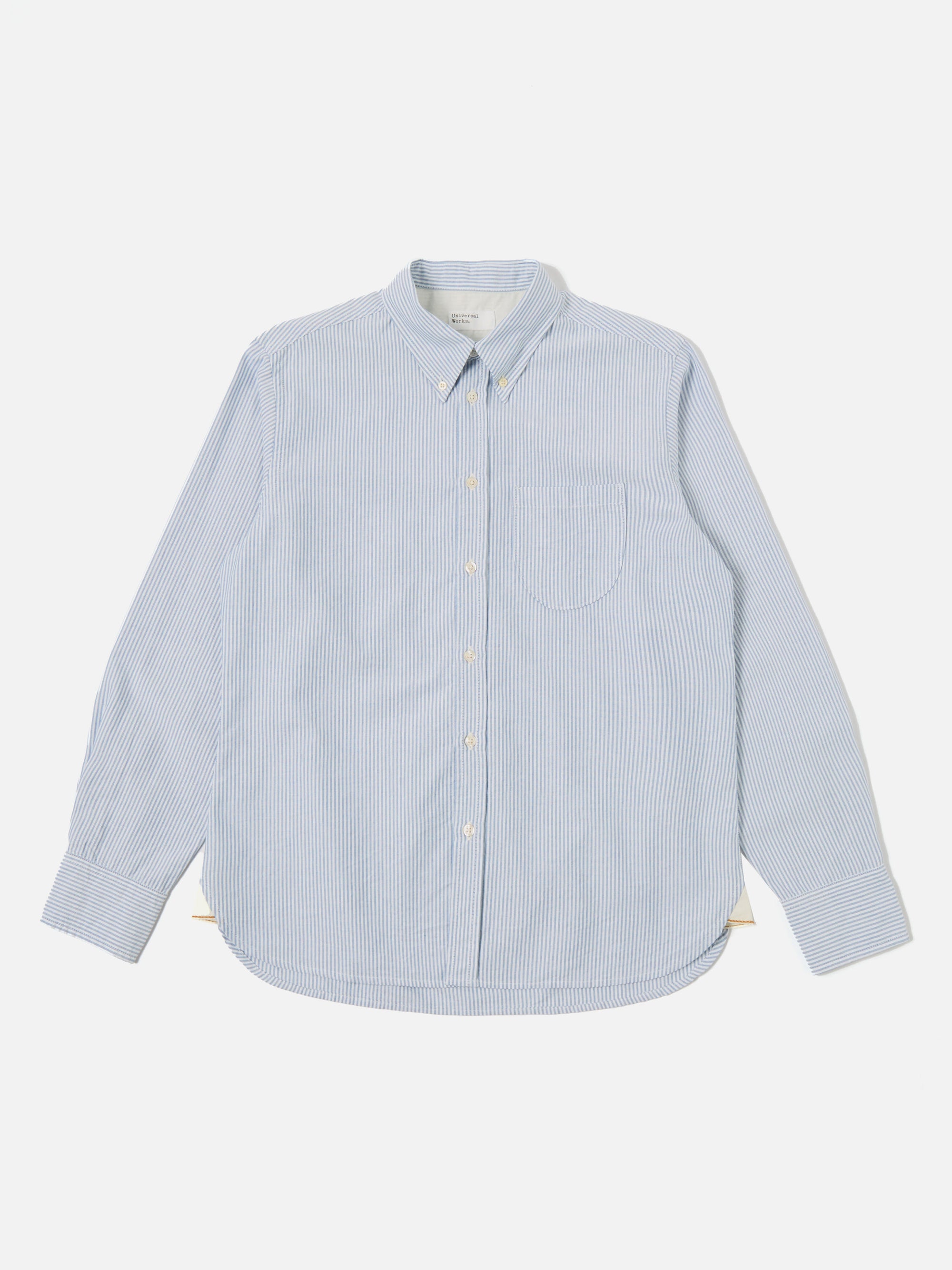 Universal Works Daybrook Shirt in Blue Oxford Stripe