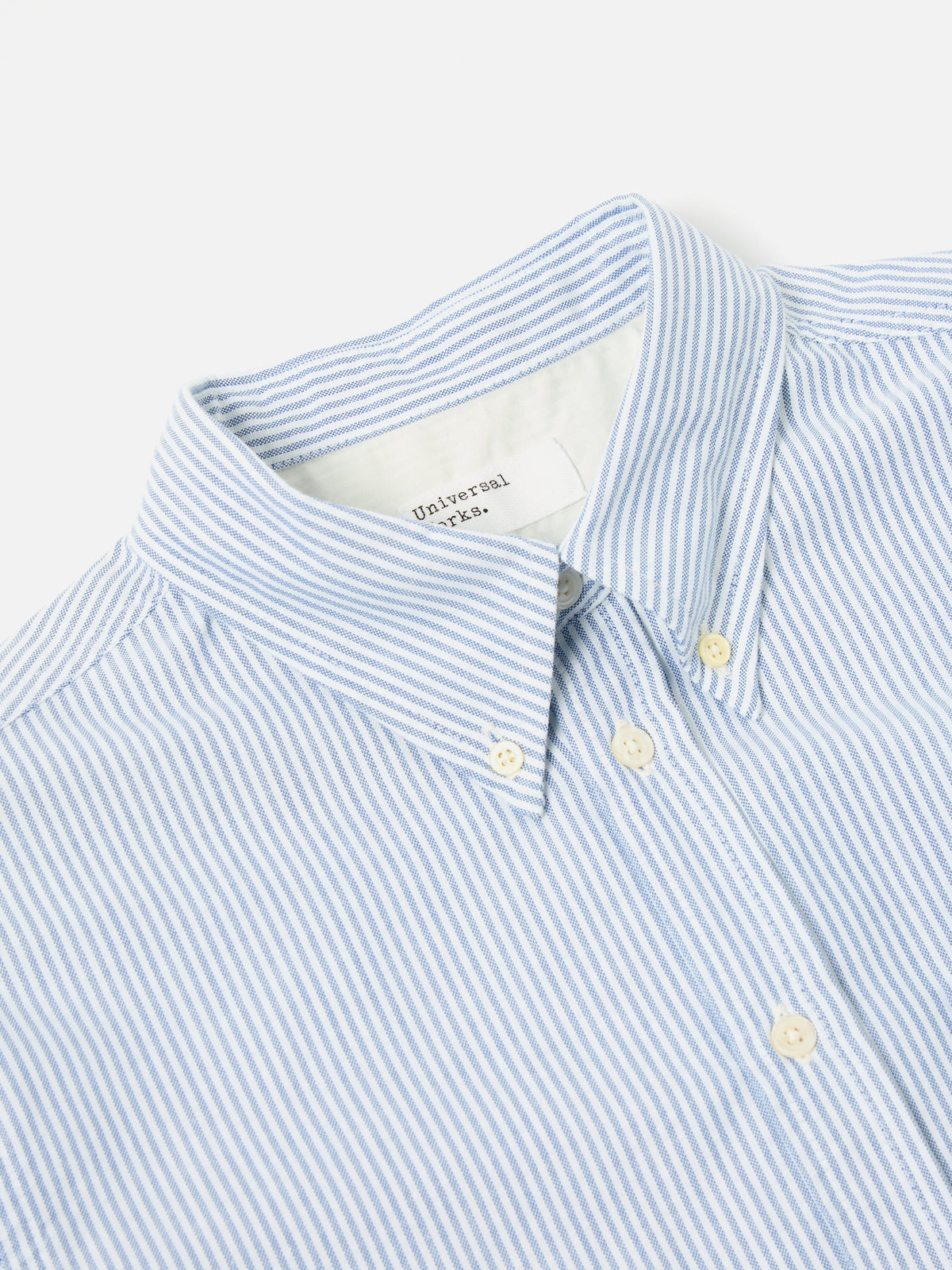 Universal Works Daybrook Shirt in Blue Oxford Stripe