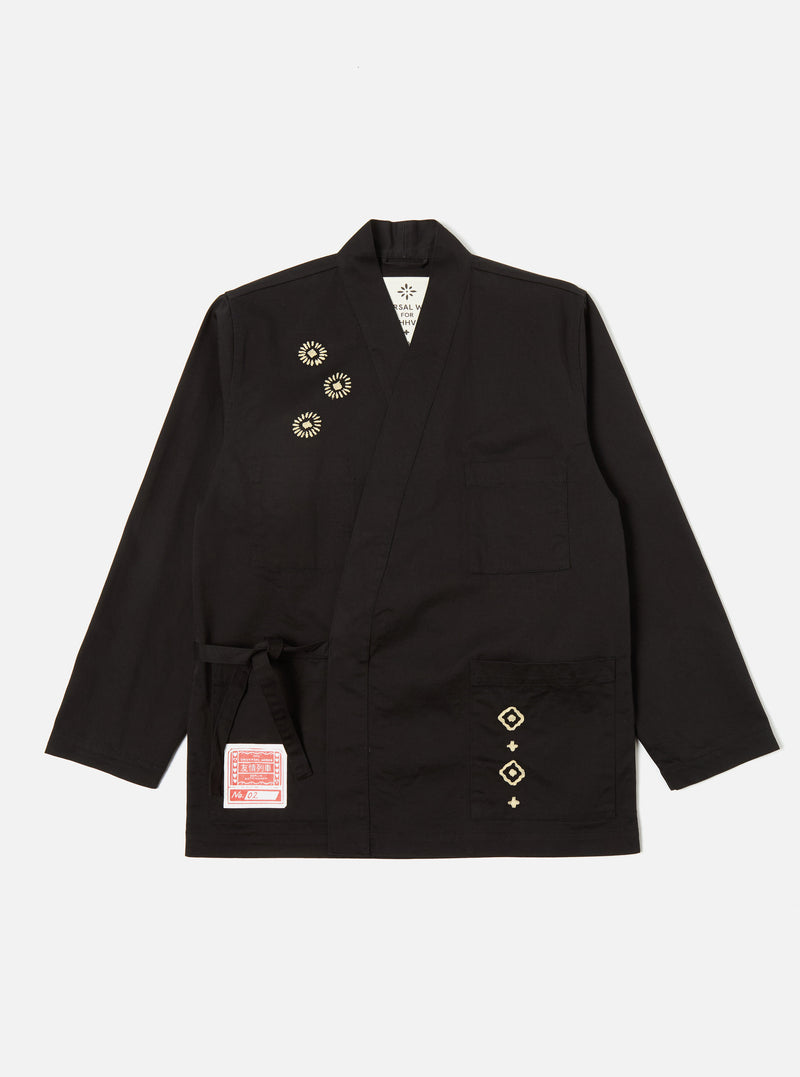 HHV x Universal Works Kyoto Work Jacket in Black Twill