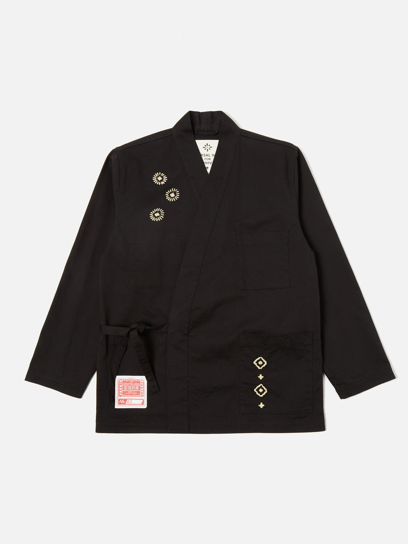 HHV x Universal Works Kyoto Work Jacket in Black Twill