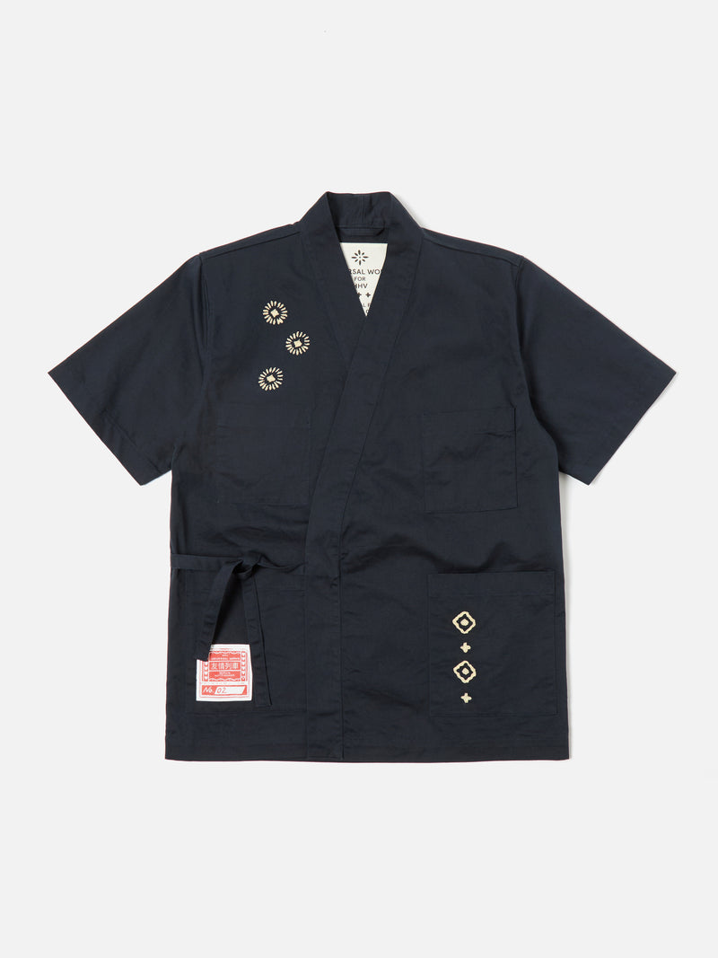 HHV x Universal Works Kyoto Work Shirt in Navy Twill