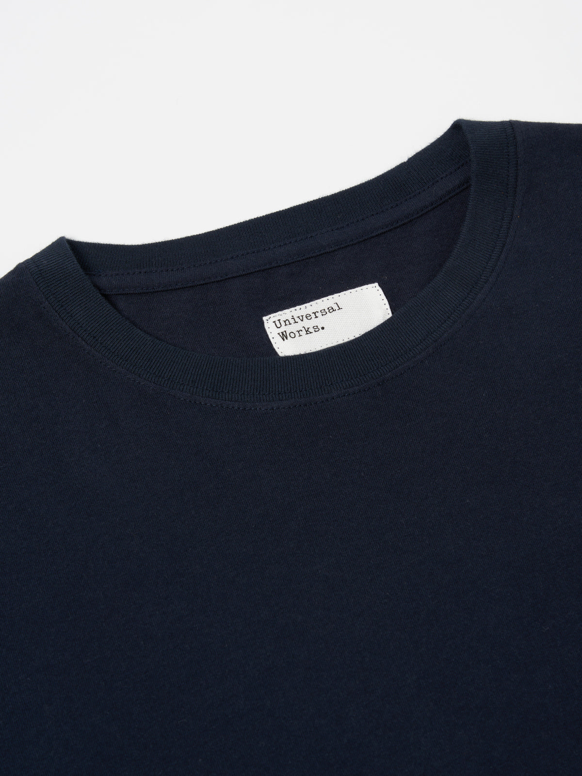 Universal Works XV Tee Shirt in Navy Print Jersey