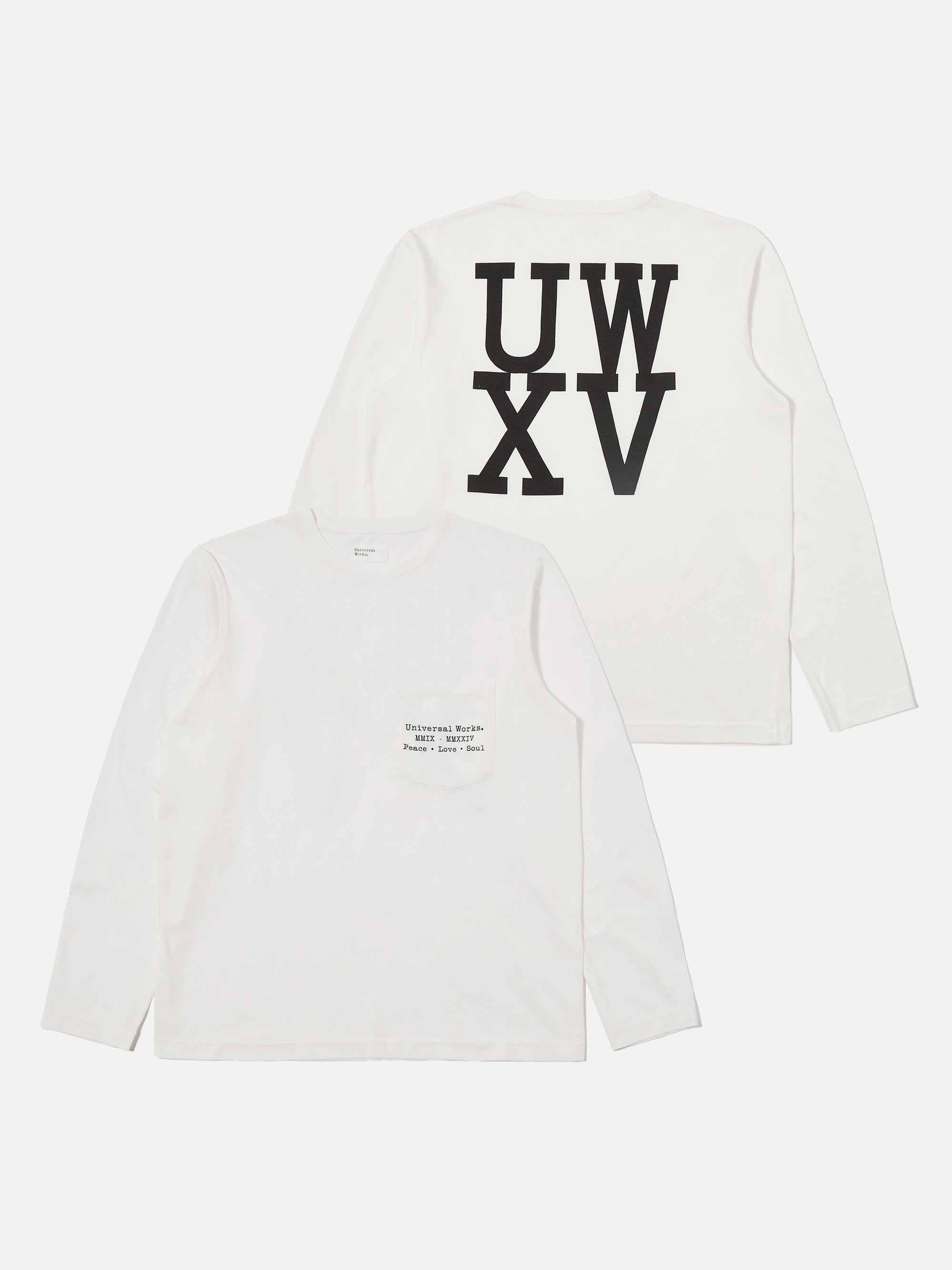 Universal Works XV Tee Shirt in Ecru Print Jersey