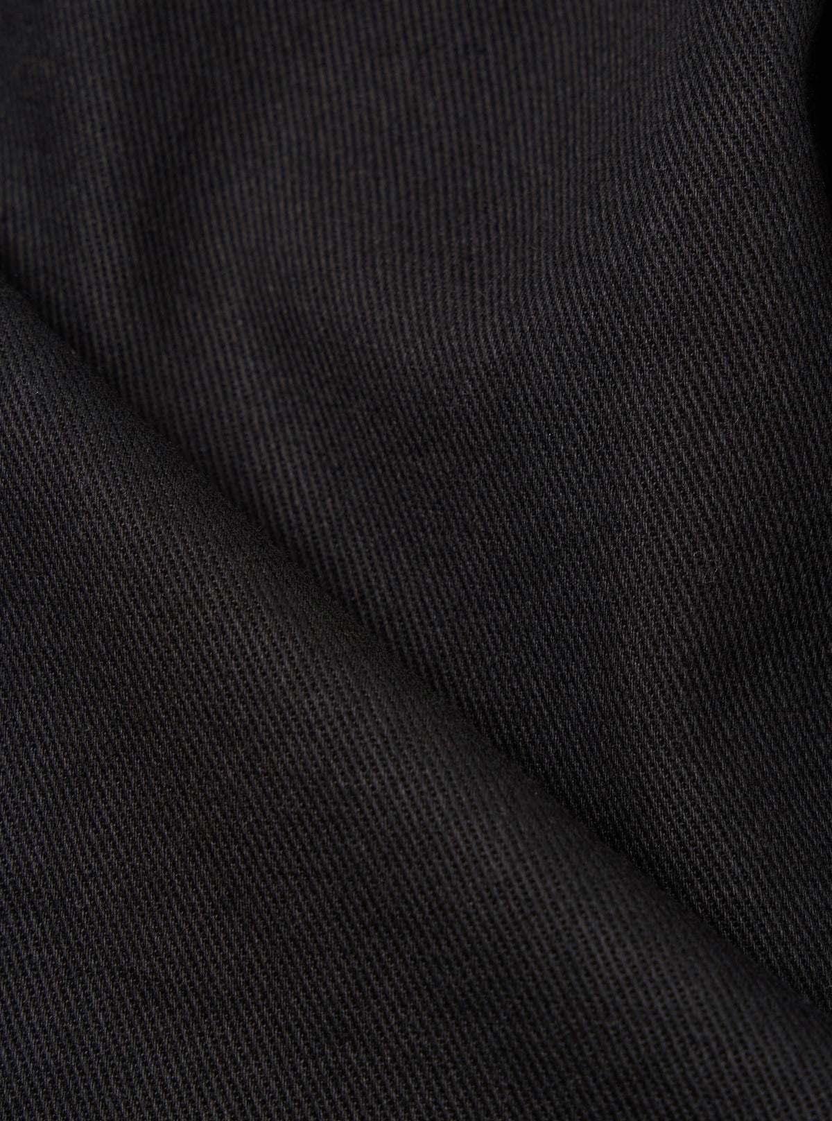 Black Twill Double Pleat Pant