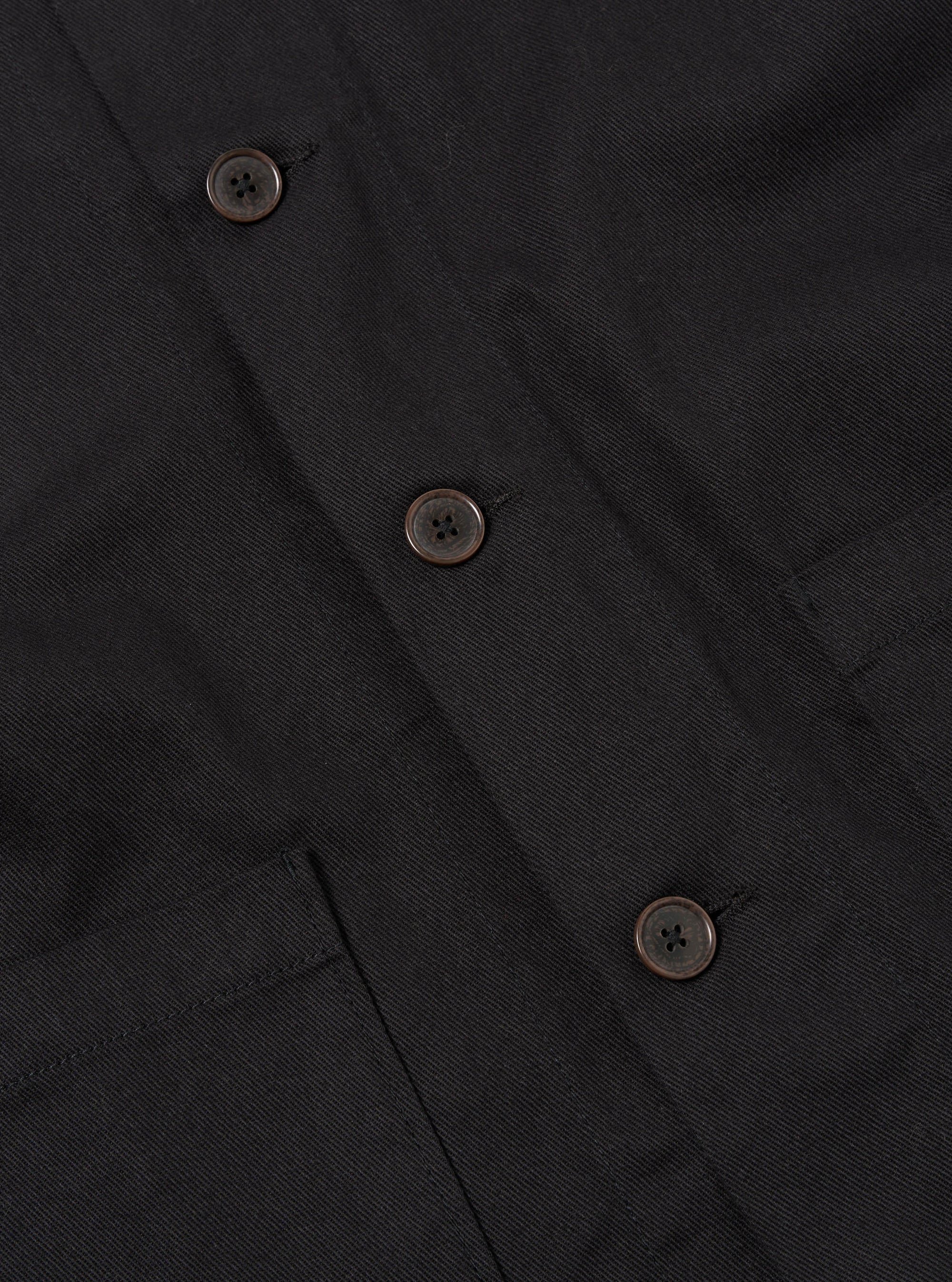 Universal Works Travail Shirt in Black Works Twill