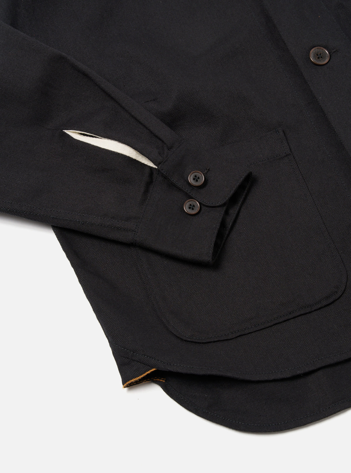 Universal Works Travail Shirt in Black Works Twill