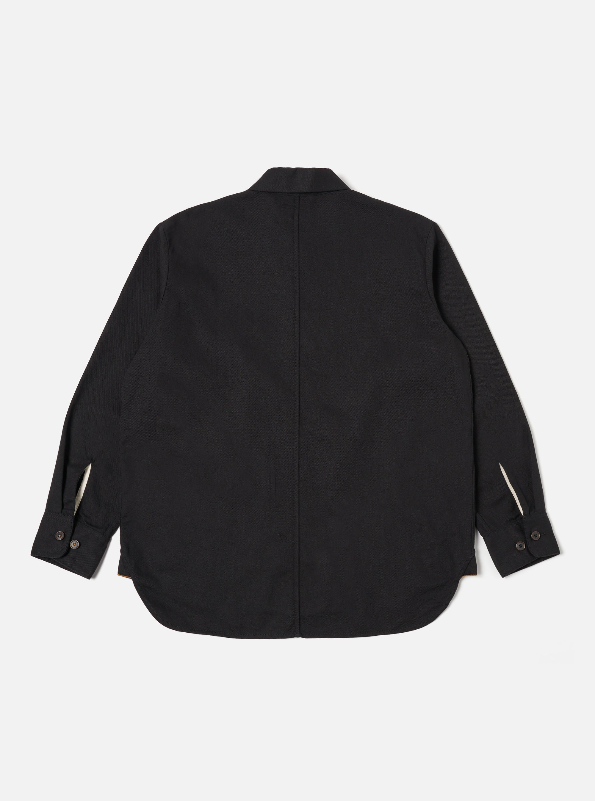 Universal Works Travail Shirt in Black Works Twill