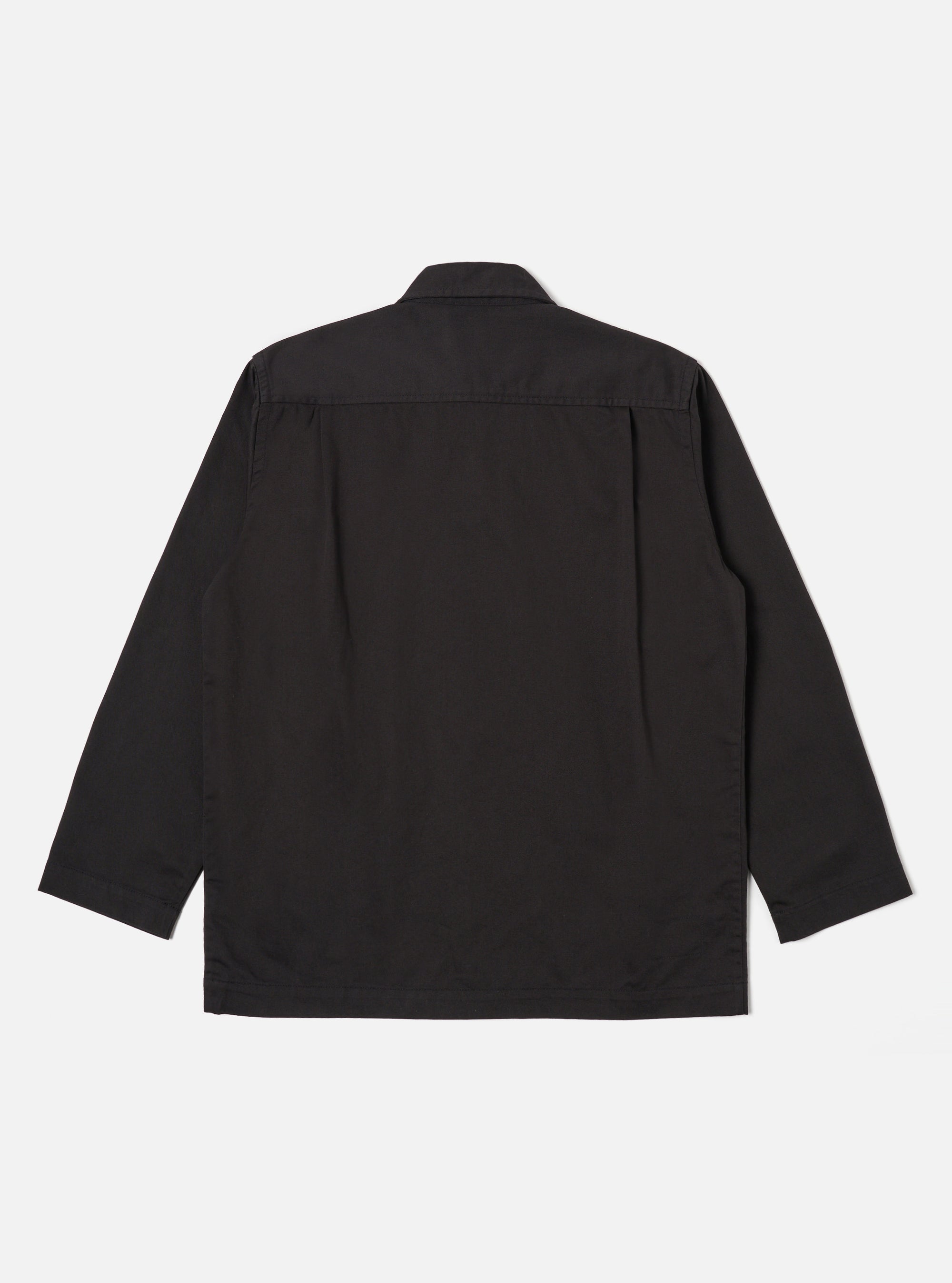 Universal Works Dockside Overshirt in Black Twill