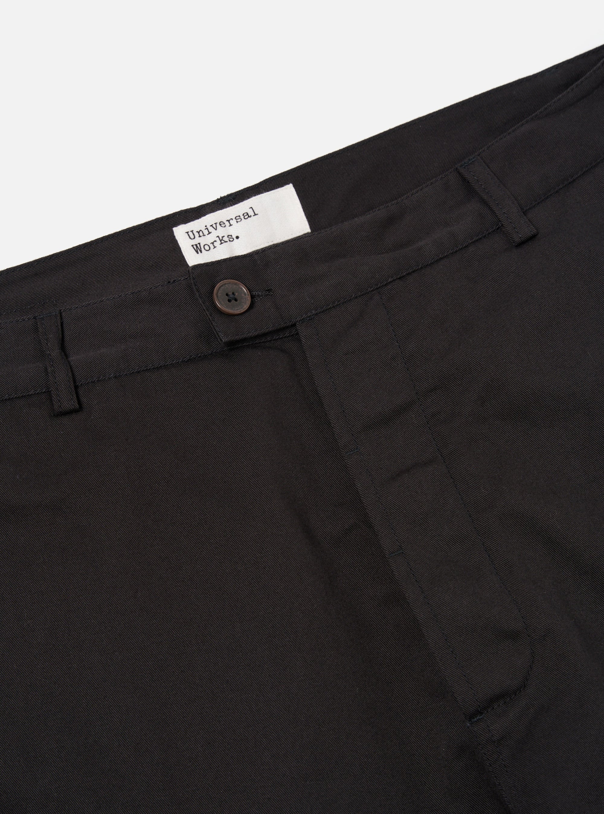 Universal Works Curved Pant in Black Twill