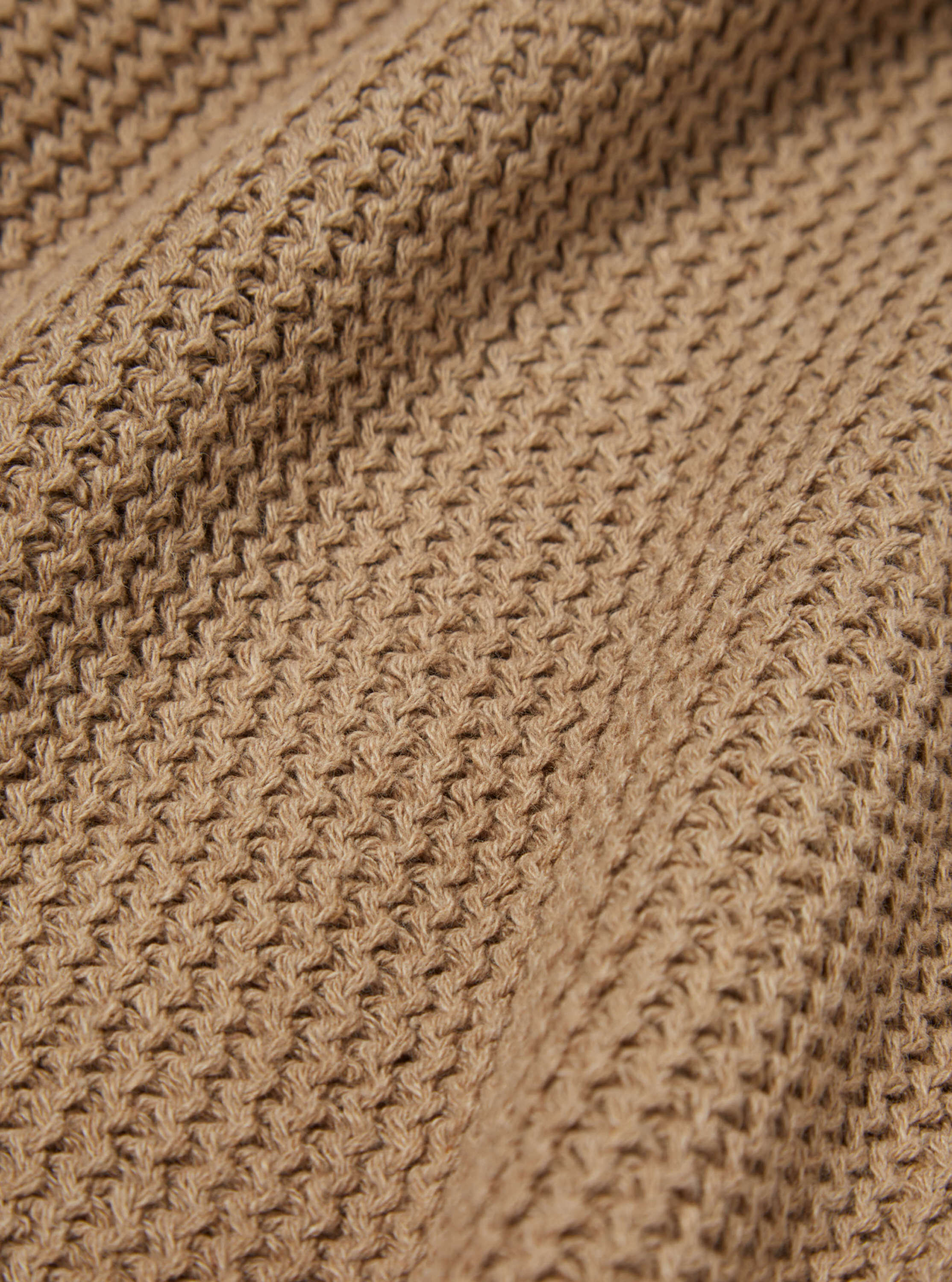 Universal Works Rack Stitch Zip Up Knit in Summer Oak Eco Cotton