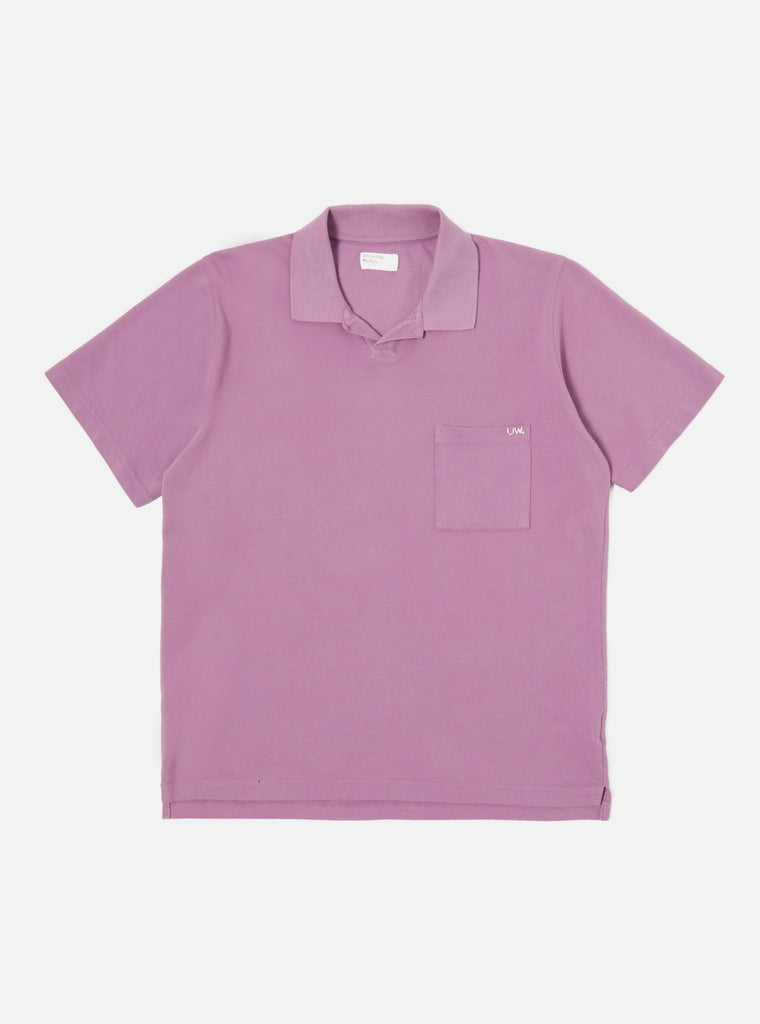 Universal Works Vacation Polo in Lilac Piquet