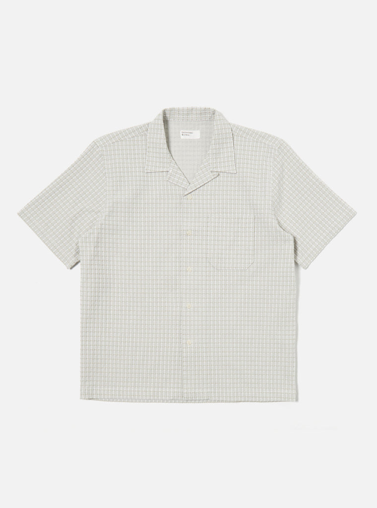 Universal Works Road Shirt in Light Olive Delos Cotton