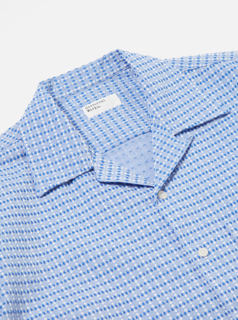 Universal Works L/S Camp Shirt II in Blue Delos Cotton