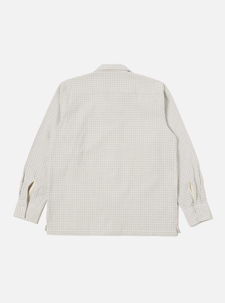 Universal Works L/S Camp Shirt II in Light Olive Delos Cotton