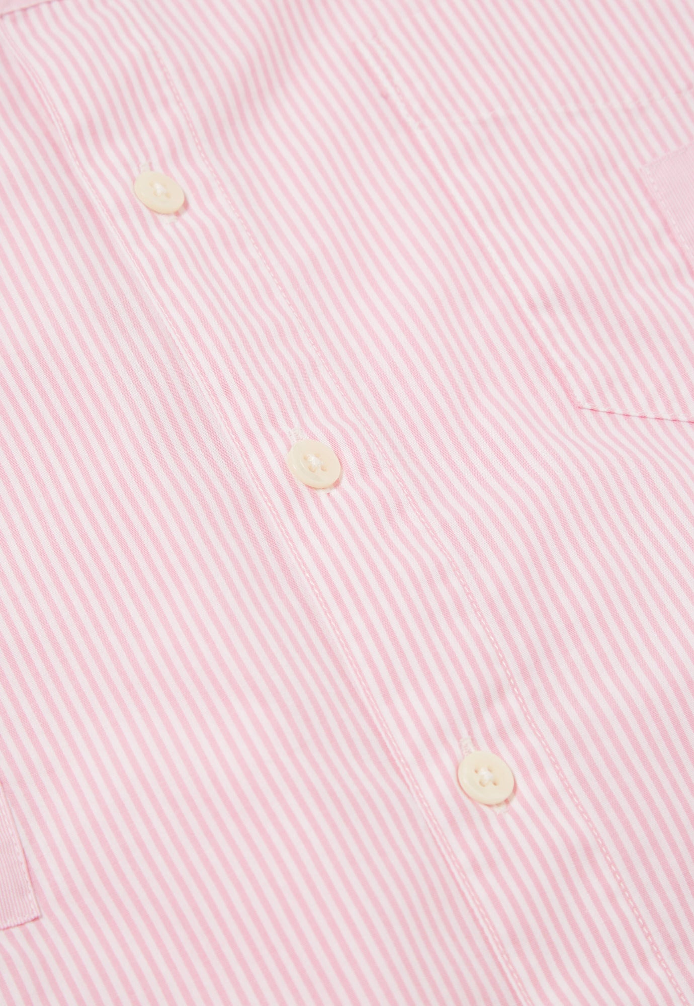 Universal Works Patched Shirt in Pink Stripe Mixed Classics