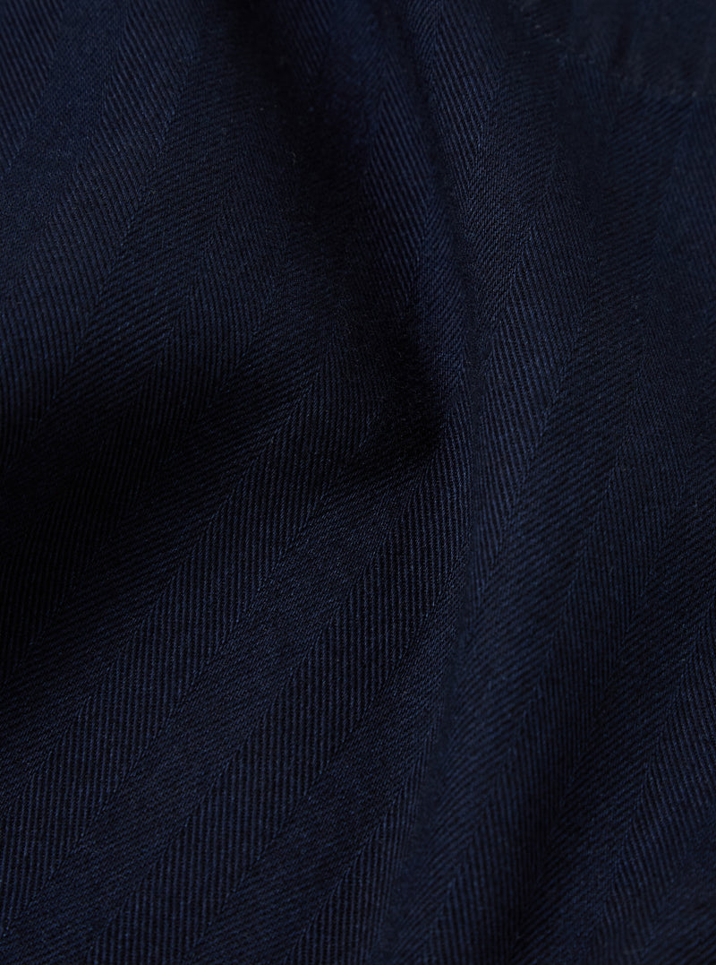 Universal Works Simple Short in Indigo Herringbone Denim