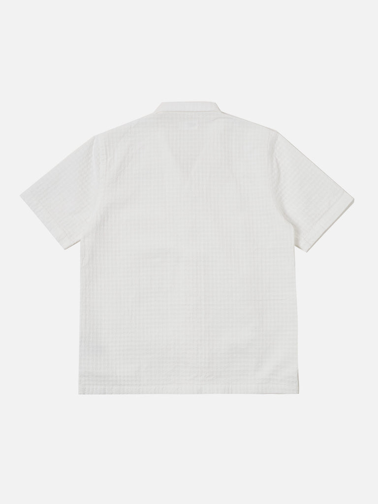 Universal Works Road Shirt in White Delos Back Cotton