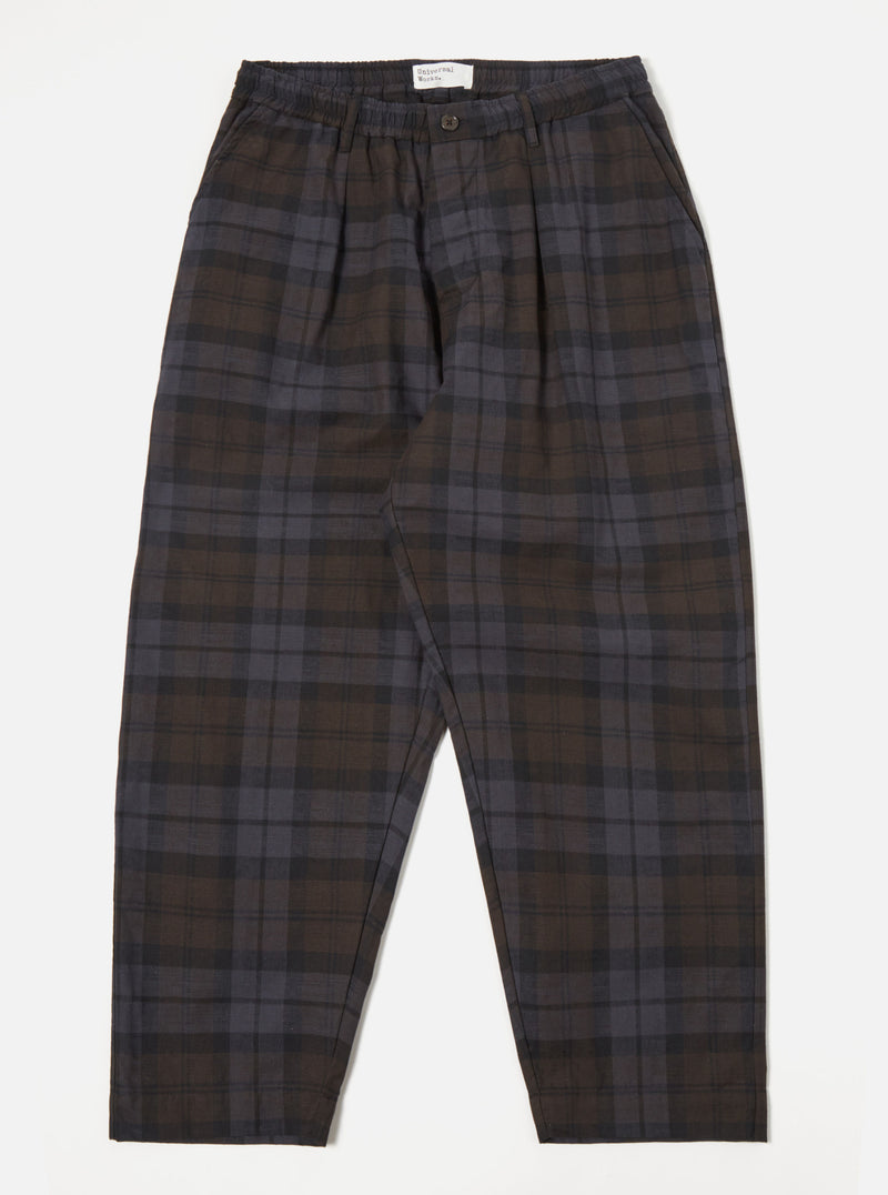 Universal Works Oxford Pant in Brown/Charcoal Oak Check