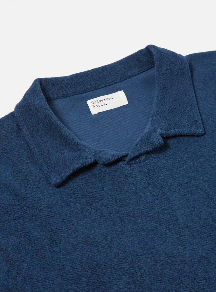 Universal Works Vacation Polo in Navy Light Weight Terry