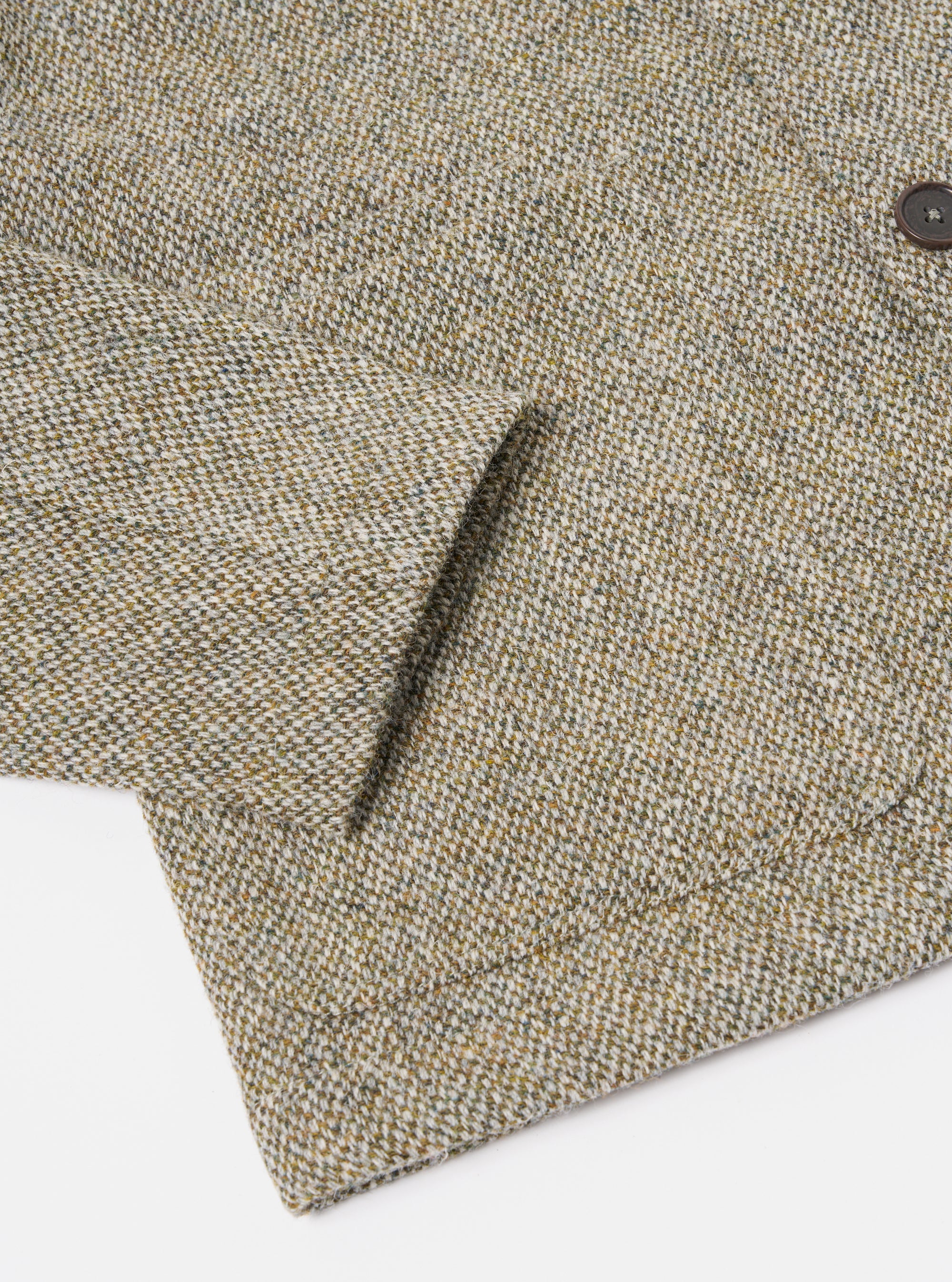 Universal Works Bakers Jacket in Olive Harris Tweed Weave