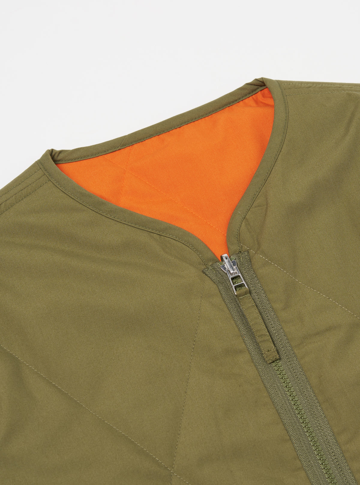 Universal Works Reversible Military Liner Jacket in Olive/Orange Recycled Polytech