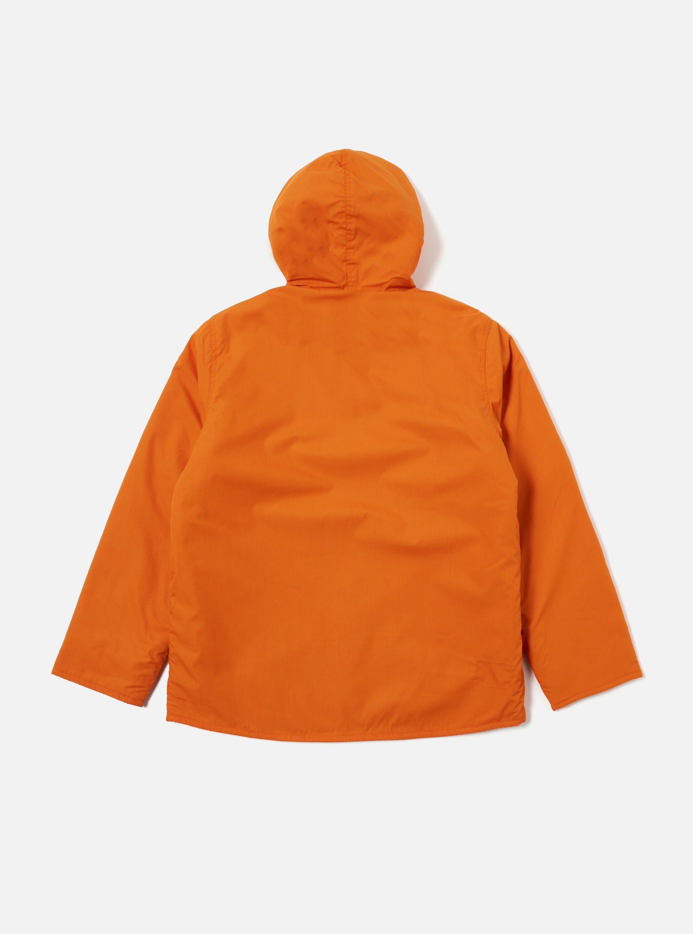 Universal Works Reversible Simple Hooded Jacket in Orange/Sand Recycled Poly Tech/Sherpa