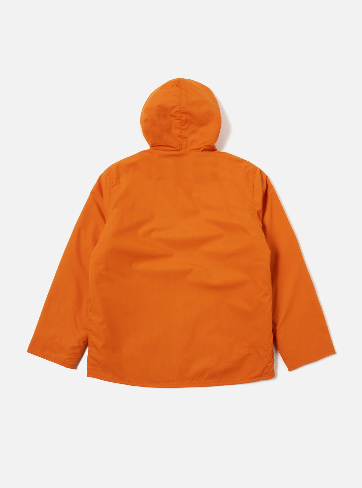 Universal Works Reversible Simple Hooded Jacket in Orange/Sand Recycled Polytech/Sherpa