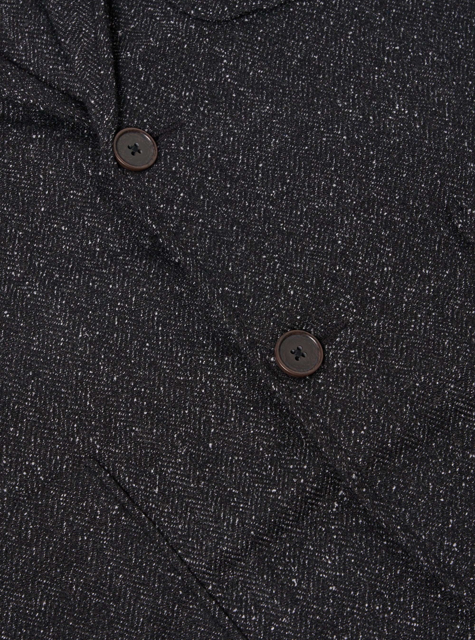 Universal Works Two Button Jacket in Black Levisham Wool Mix