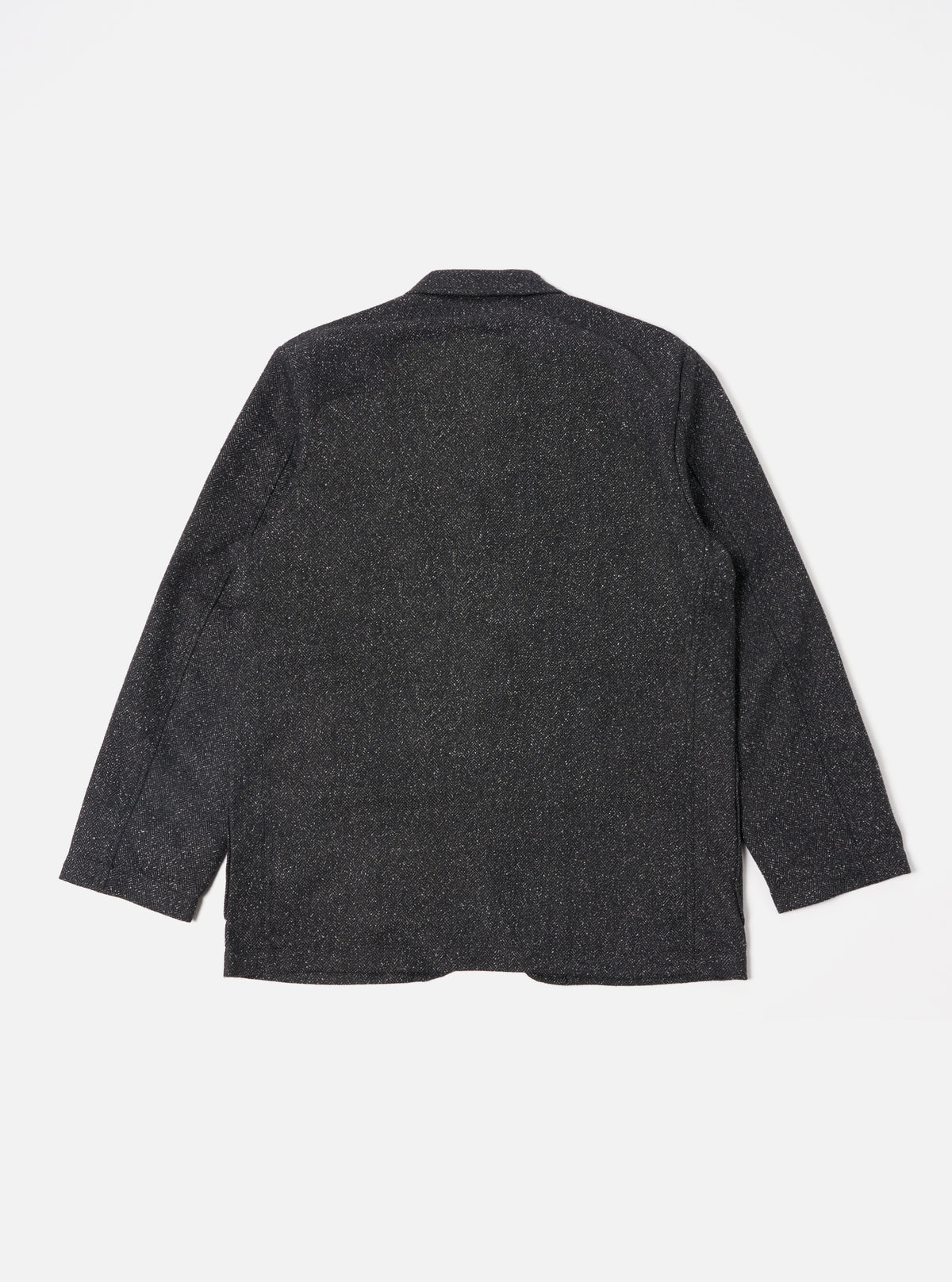 Universal Works Two Button Jacket in Black Levisham Wool Mix