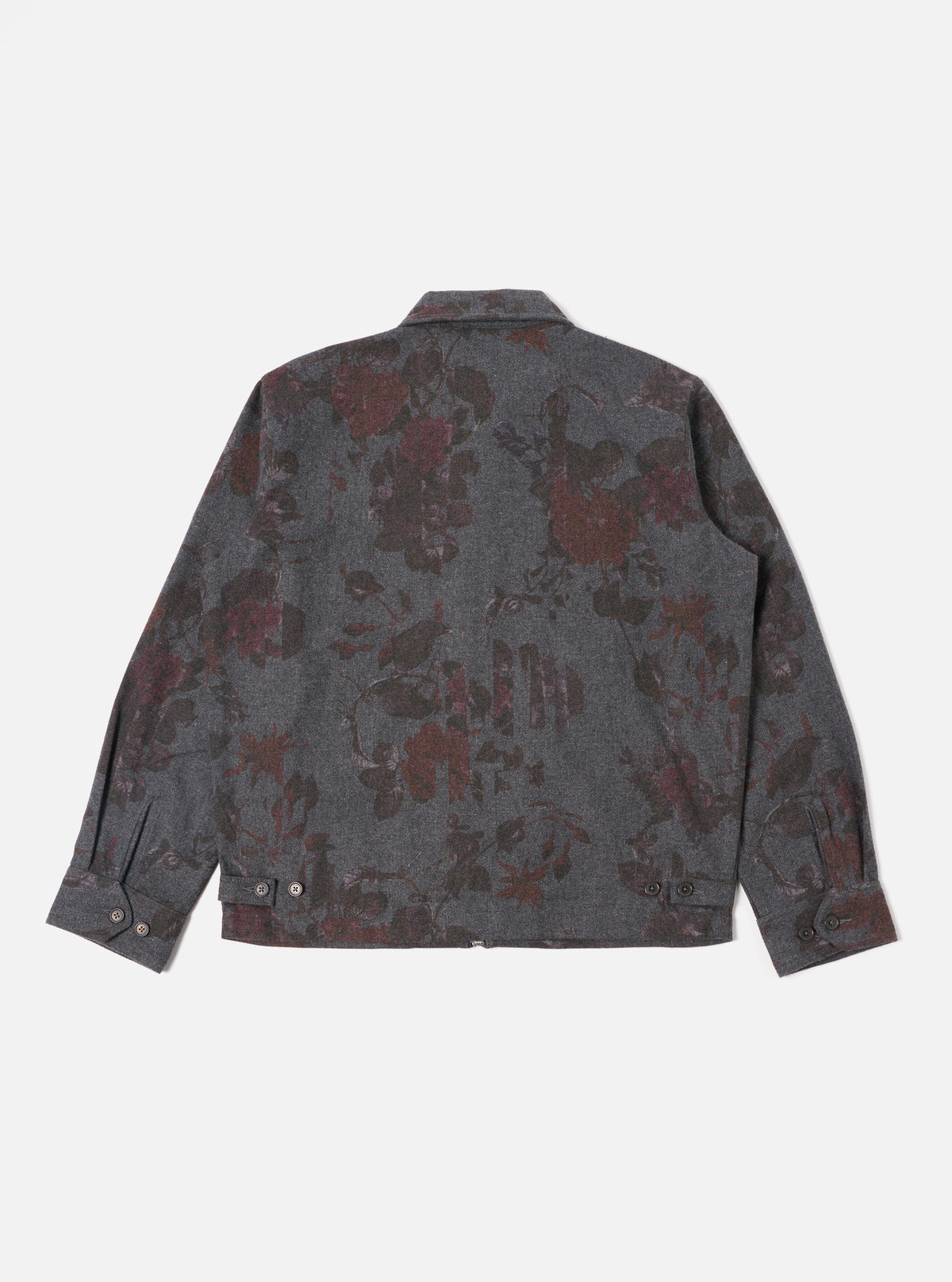 Universal Works Windcheater in Mid Grey Printed Flannel