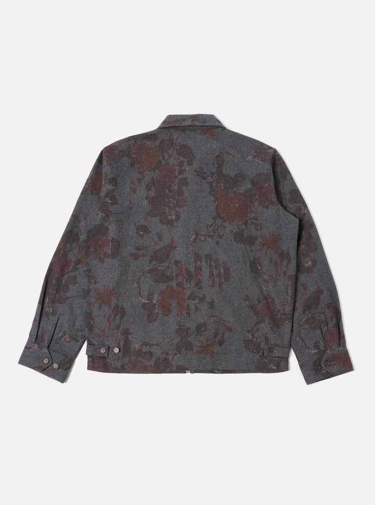 Universal Works Windcheater in Mid Grey Printed Flannel