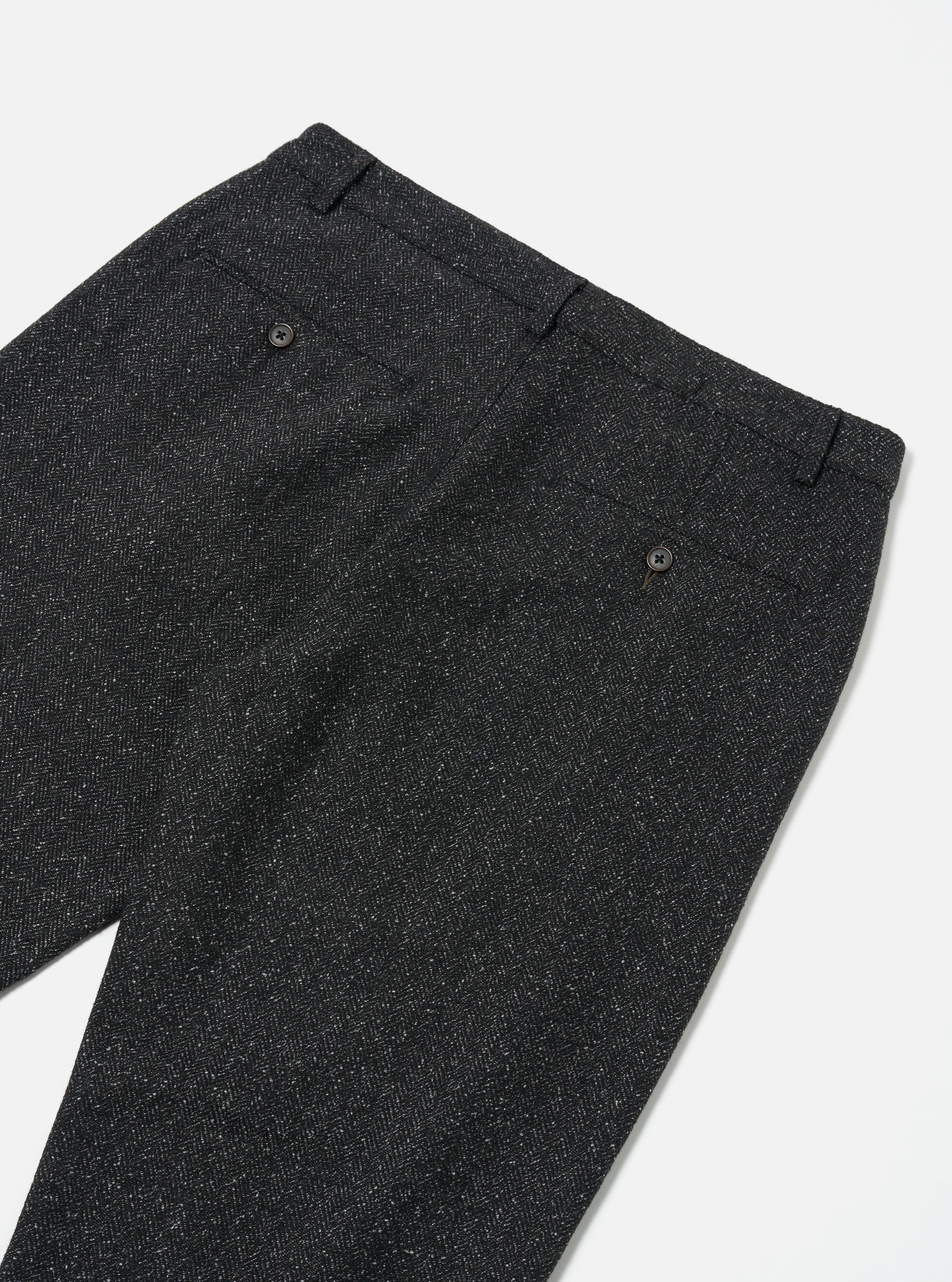 Universal Works Military Chino in Black Levisham Wool Mix