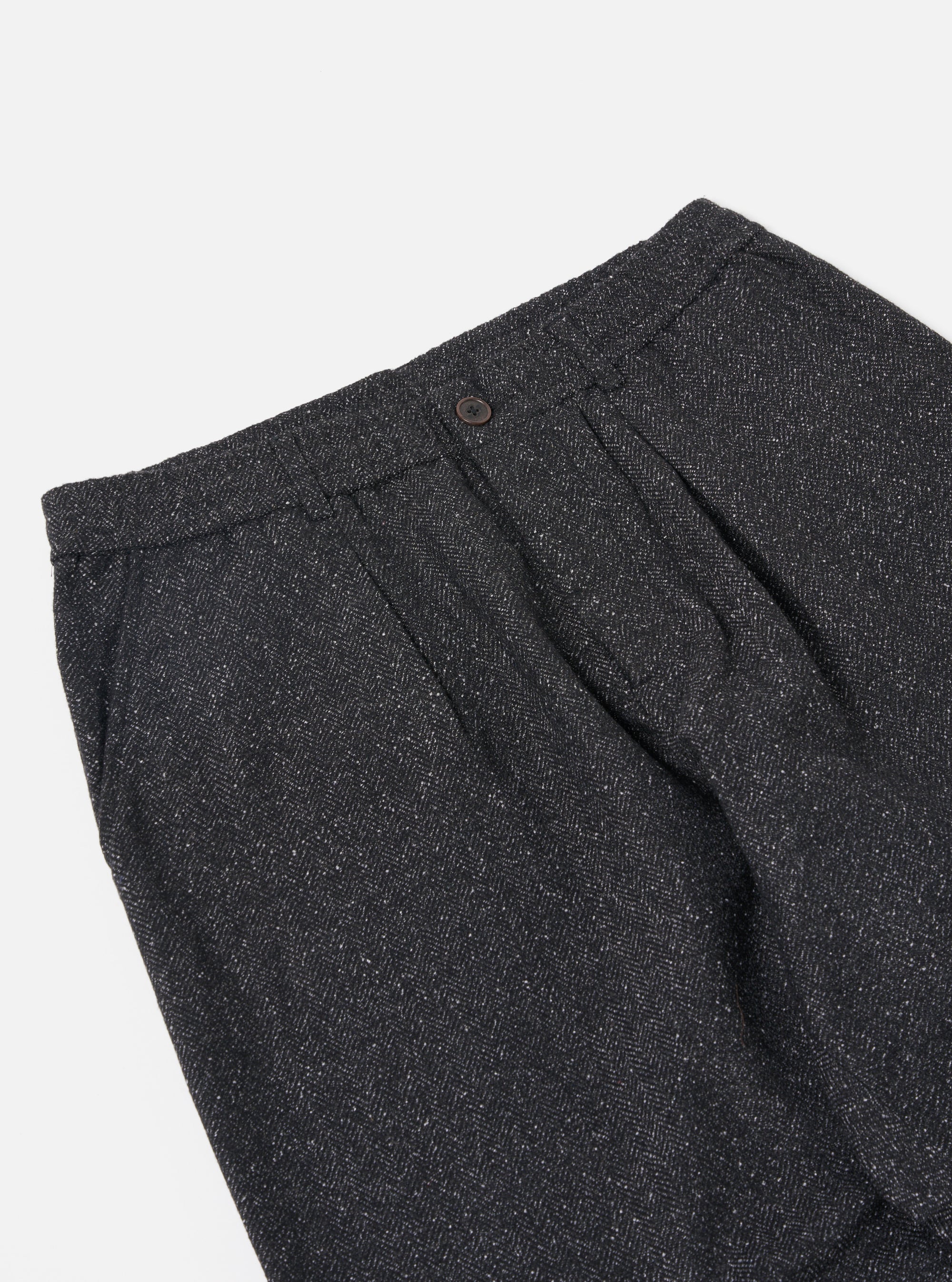 Universal Works Oxford Pant in Black Levisham Wool Mix