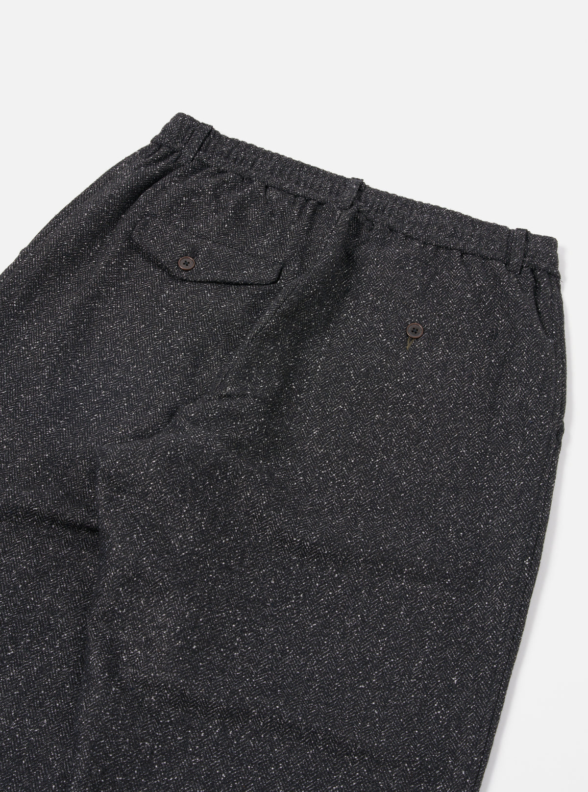 Universal Works Oxford Pant in Black Levisham Wool Mix