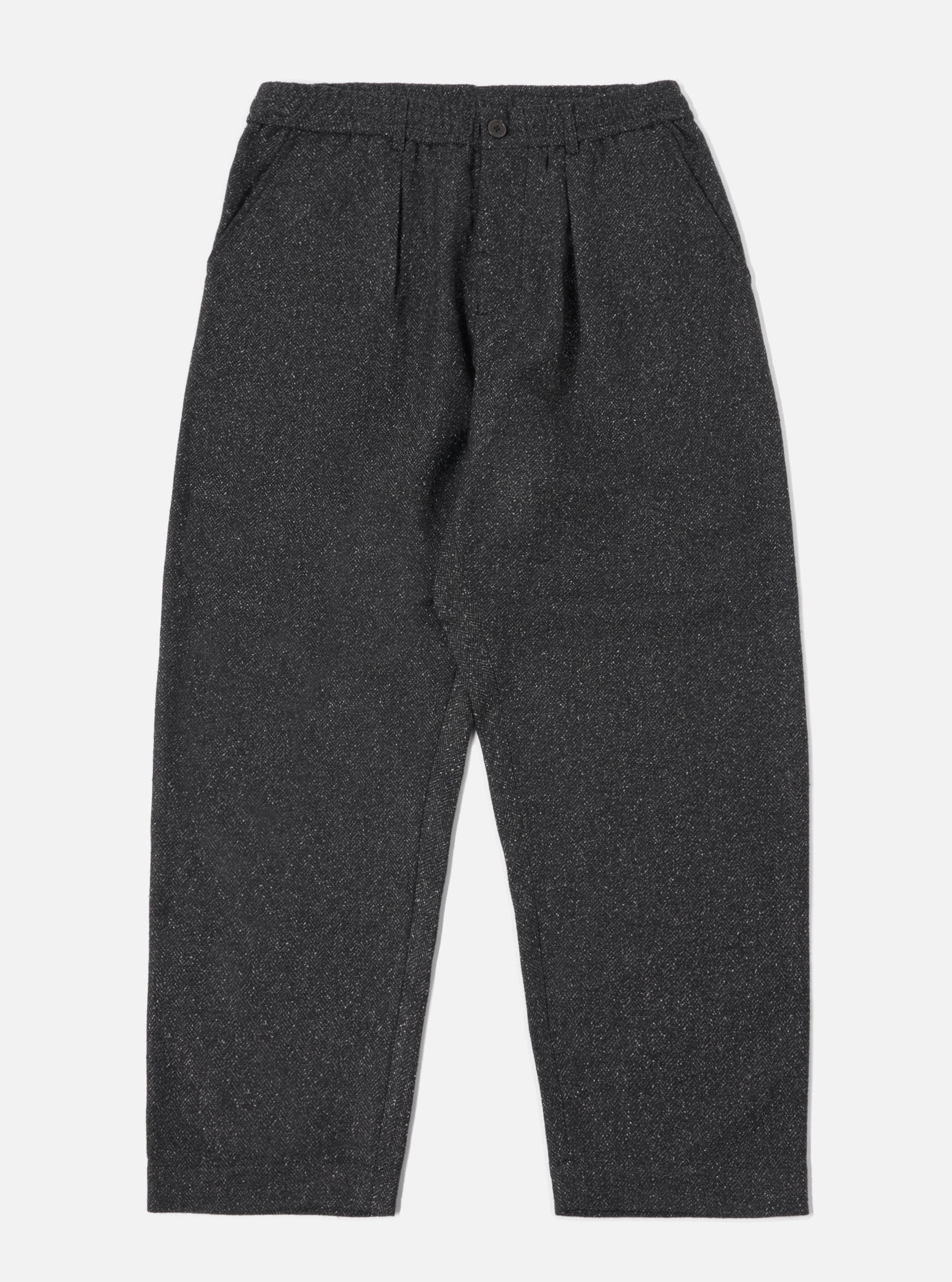 Universal Works Oxford Pant in Black Levisham Wool Mix