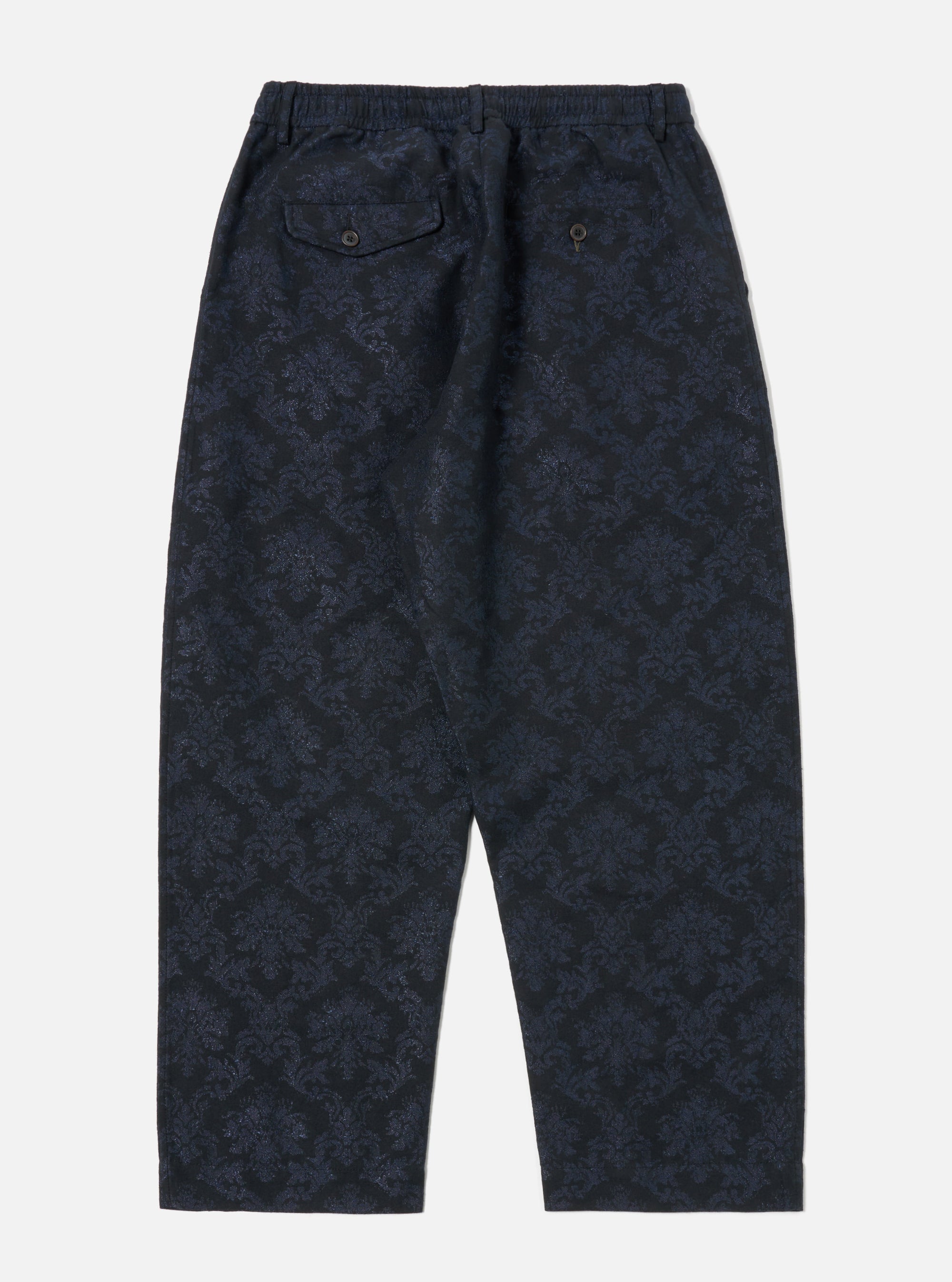 Universal Works Oxford Pant in Black Starry Night Cotton Mix