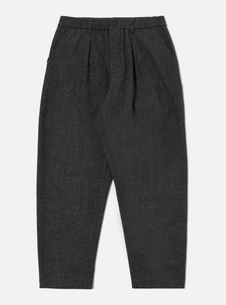 Universal Works Pleated Track Pant in Grey Anders Wool Upcycled