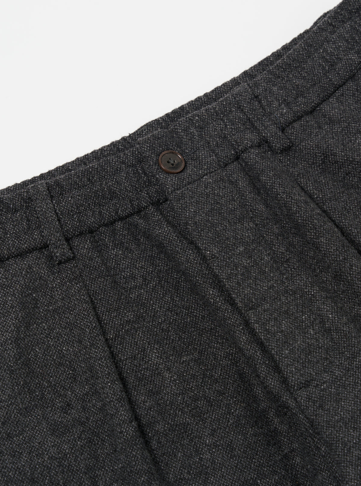 Universal Works Pleated Track Pant in Grey Anders Wool Upcycled