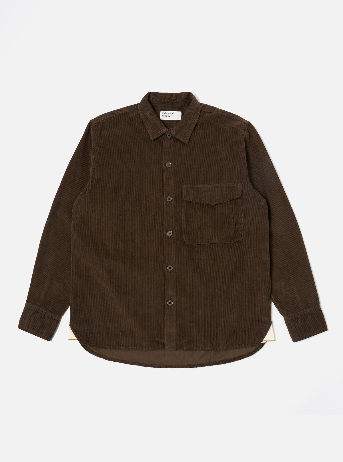 Universal Works Field Shirt in Brown Fine Cord