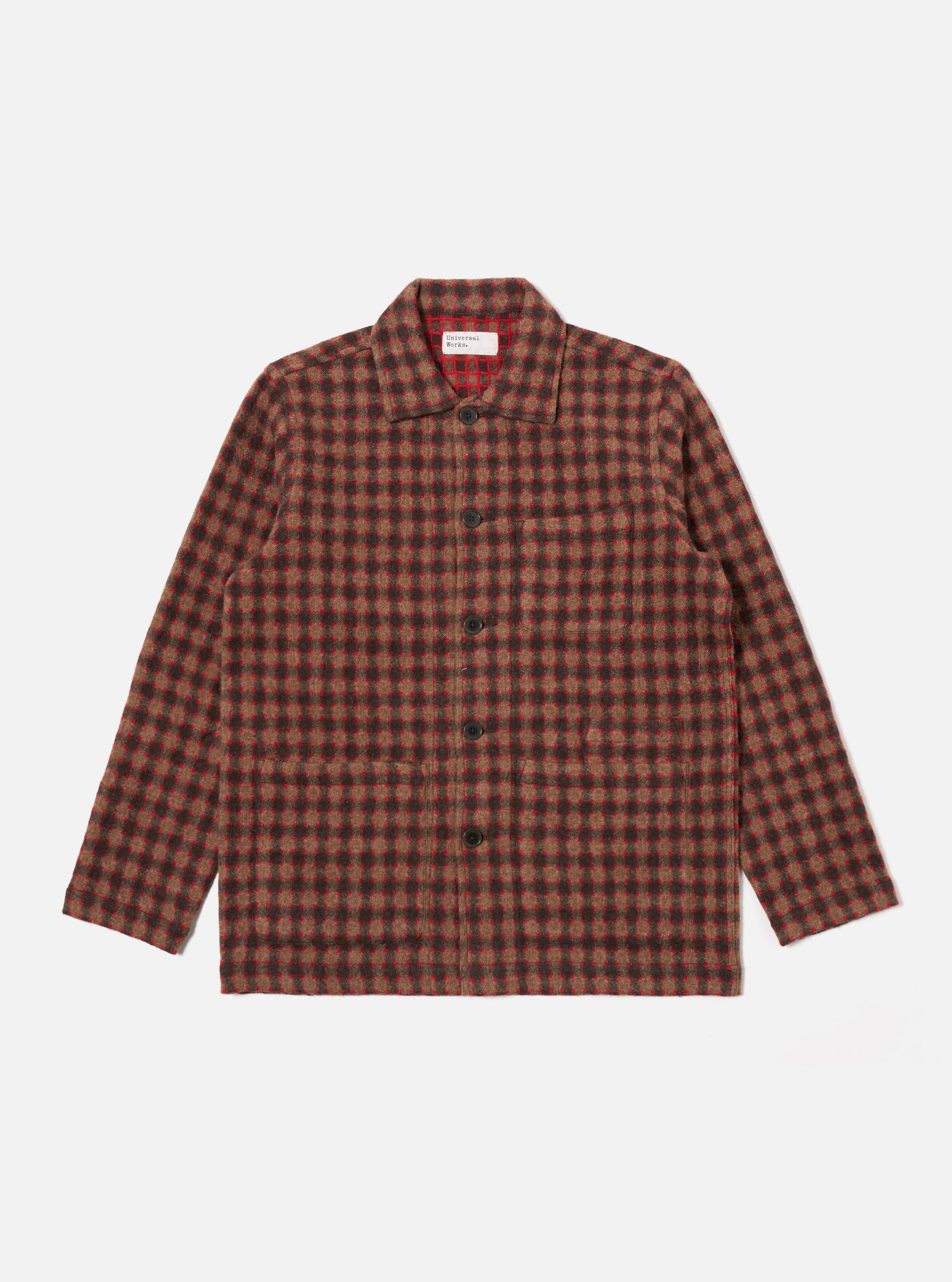 Universal Works Bakers Overshirt in Brown Wool Alpaca Mix