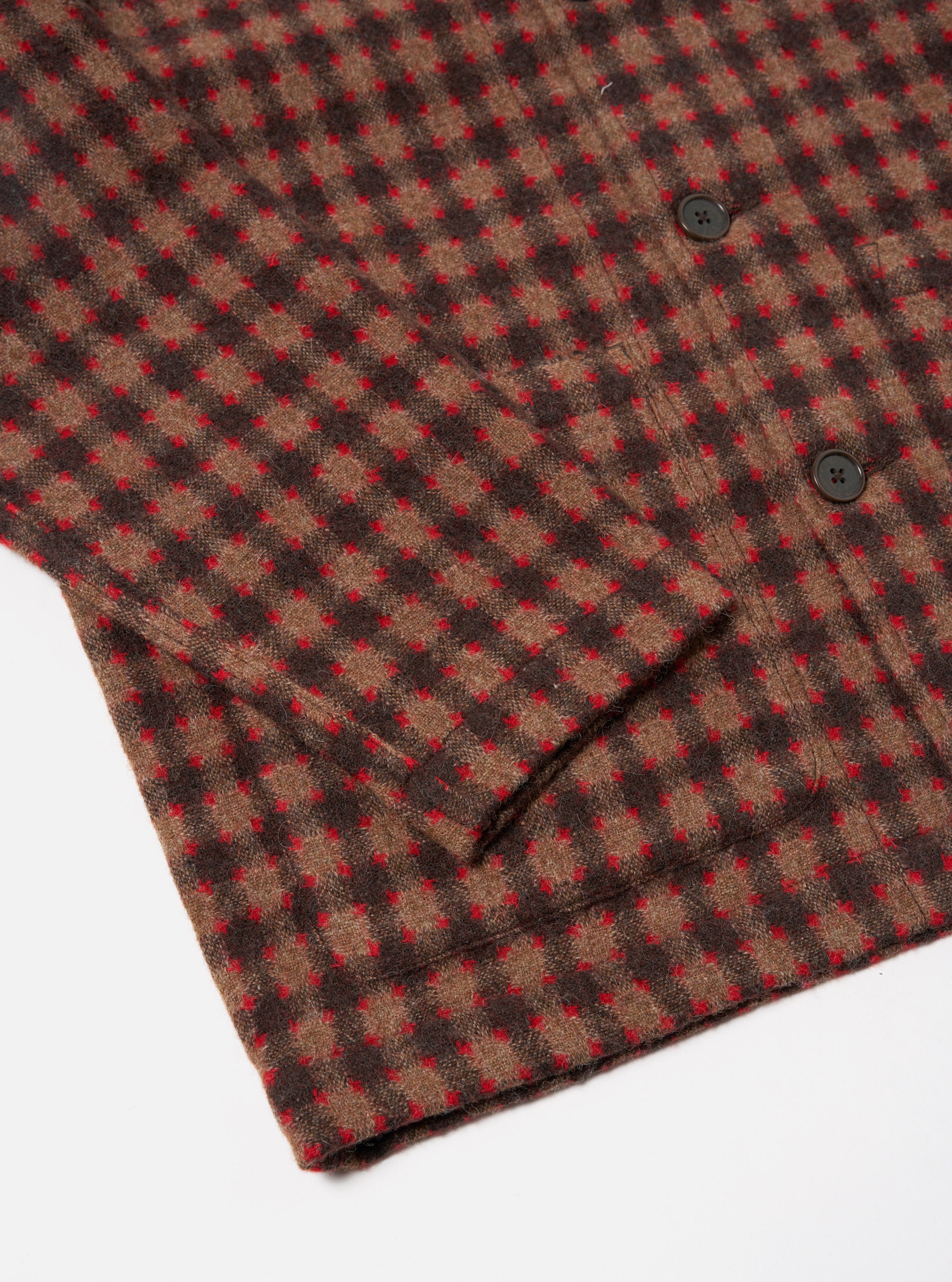 Universal Works Bakers Overshirt in Brown Wool Alpaca Mix