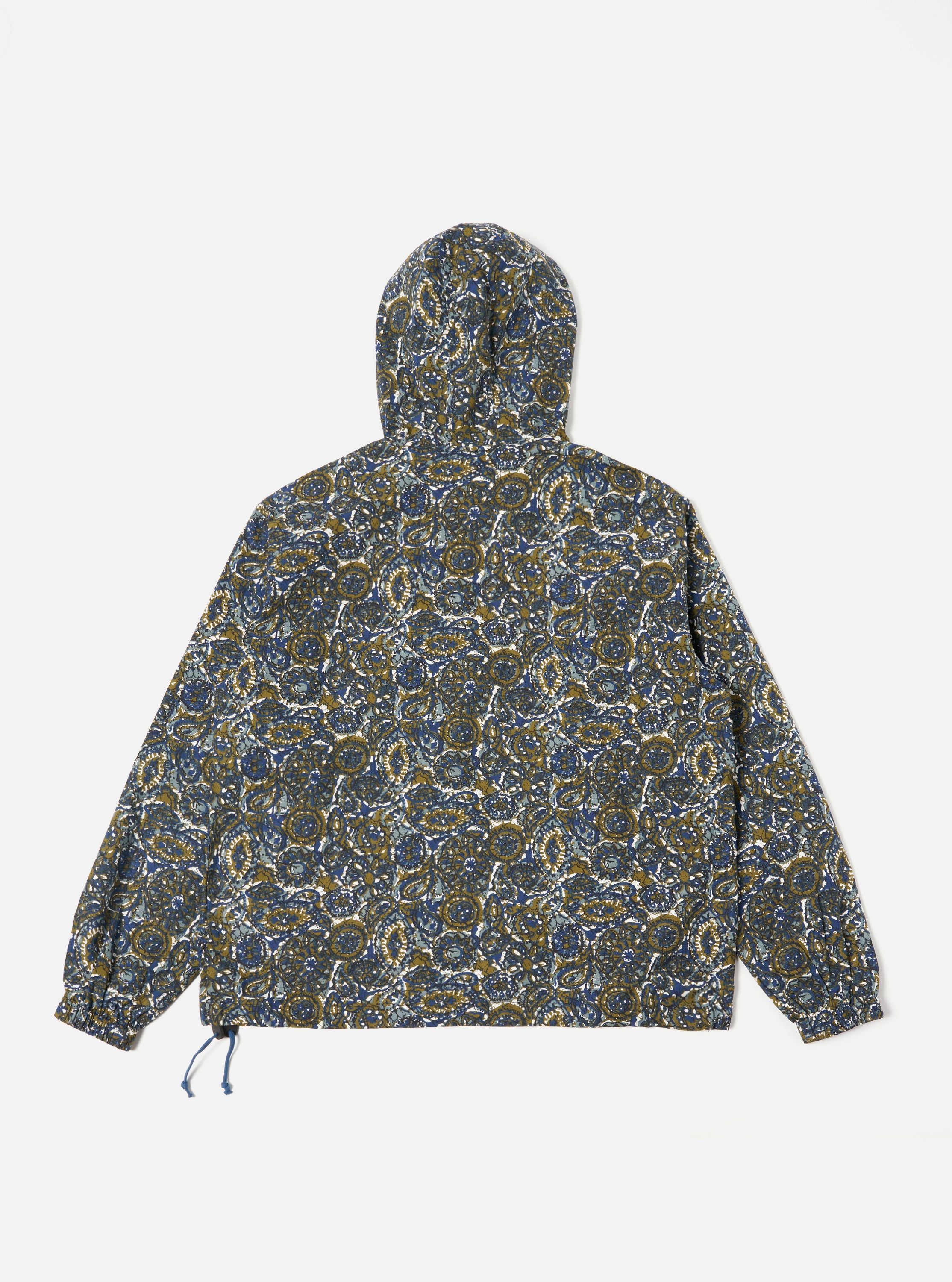 Universal Works Pullover Anorak in Navy Artist Print Cotton