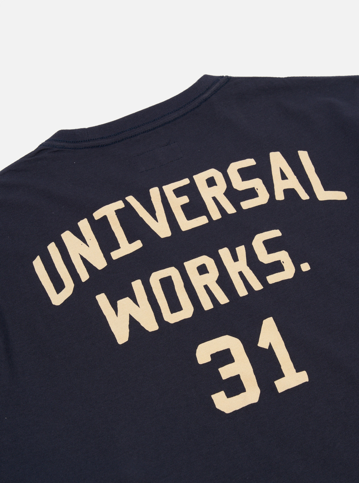 Universal Works Print Tee in Navy Single Jersey UW31