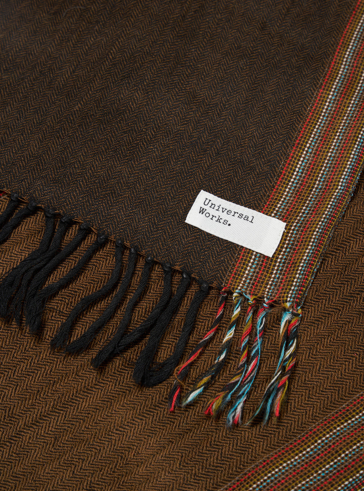 Universal Works Wool Scarf in Brown Merino Wool