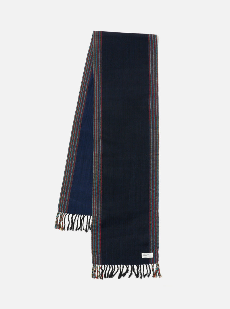 Universal Works Wool Scarf in Navy Merino Wool