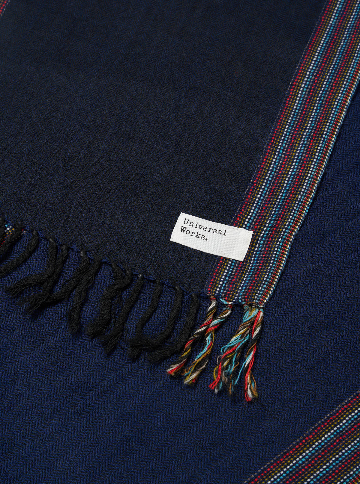 Universal Works Wool Scarf in Navy Merino Wool