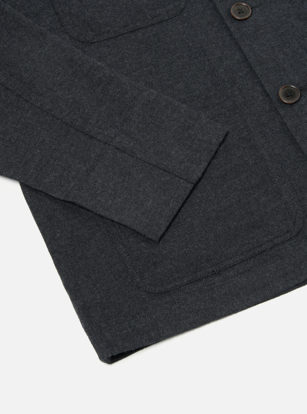 Universal Works Merchant Jacket in Charcoal Veta Upcycled Cotton