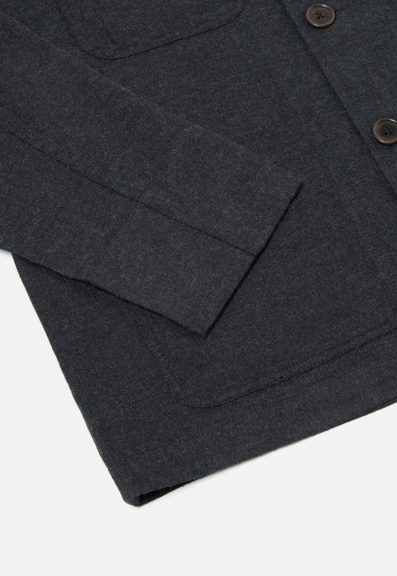 Universal Works Merchant Jacket in Charcoal Veta Upcycled Cotton